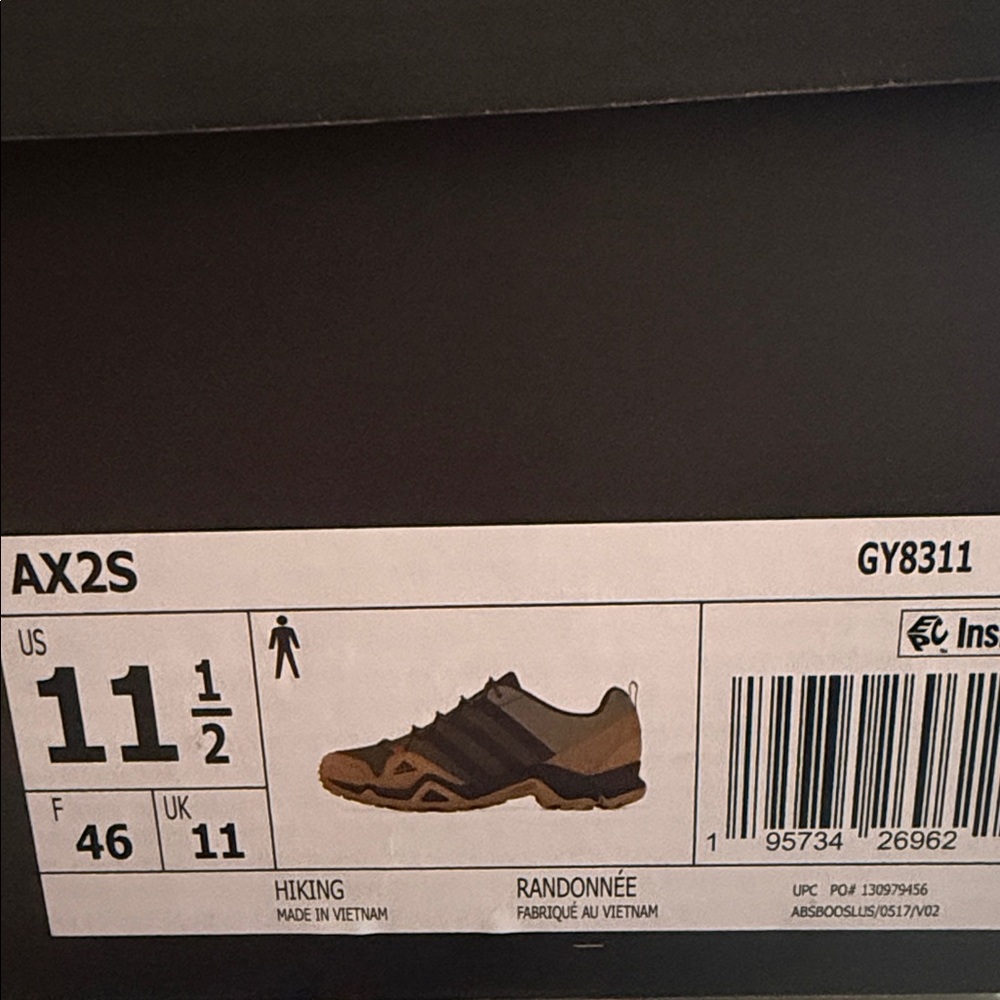 Adidas Terrex AX2S Olive and Brown Men's Athletic Shoes Sz 11.5 - Picture 4 of 4
